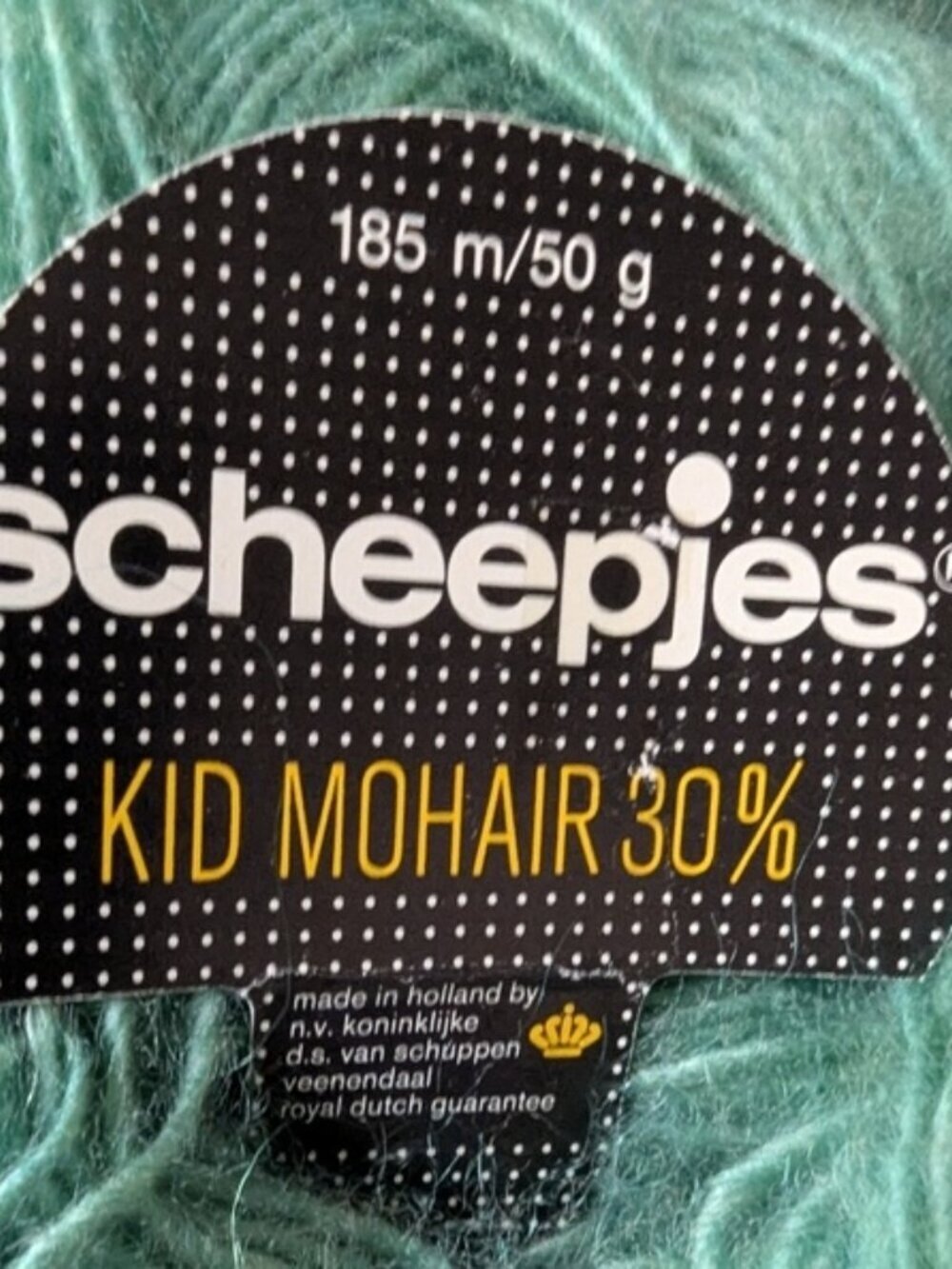 Vintage yarn Scheepjes Kid Mohair 30% DK Yarn Green 8 Balls x 50g - Picture 3 of 8